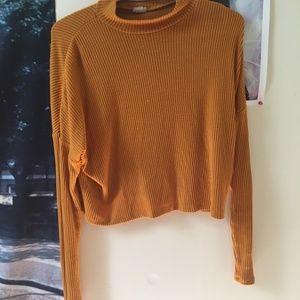💛Mustard Boxy Cropped Turtleneck